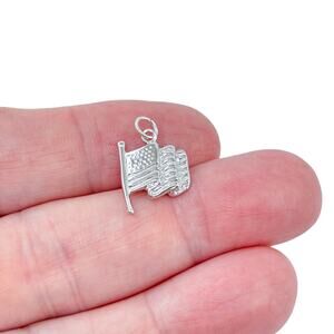 Estate Sterling Silver 925 American Flag Charm
